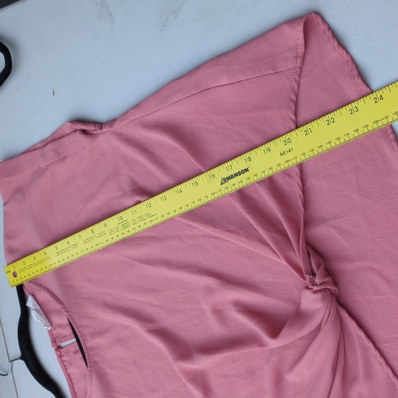 Hippie Rose Knotted Blouse Shirt Dusty Rose Small Top Boutique flowing - Picture 11 of 12